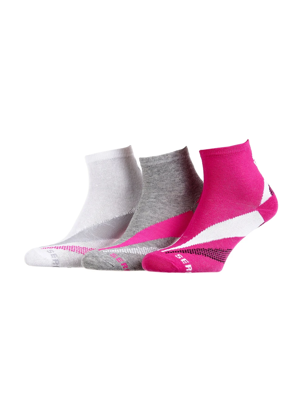 Білі шкарпетки 3-pack white/gray/pink Sergio Tacchini логотипи (260792942)