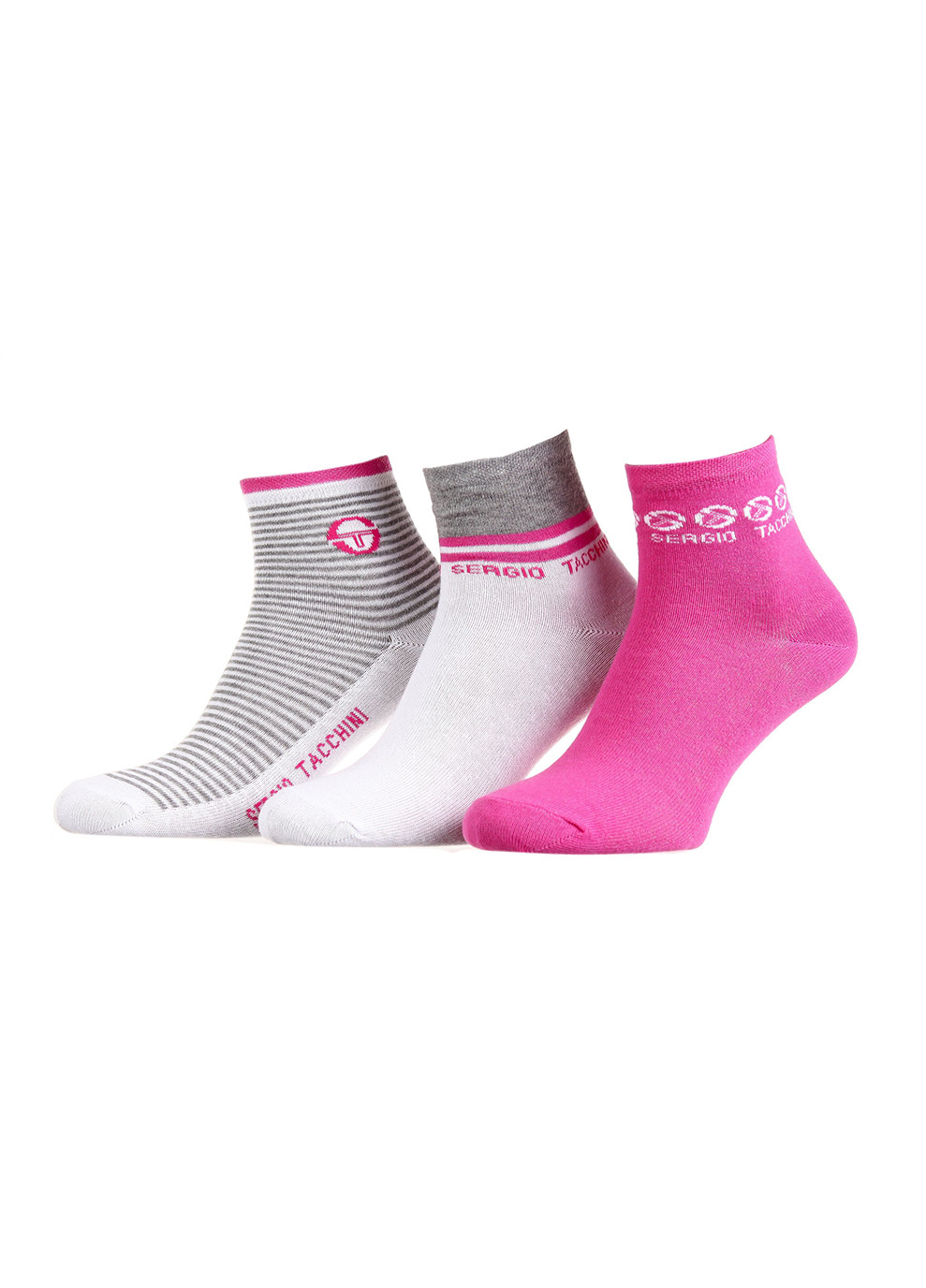 Шкарпетки 3-pack pink/white/gray Sergio Tacchini (260793850)