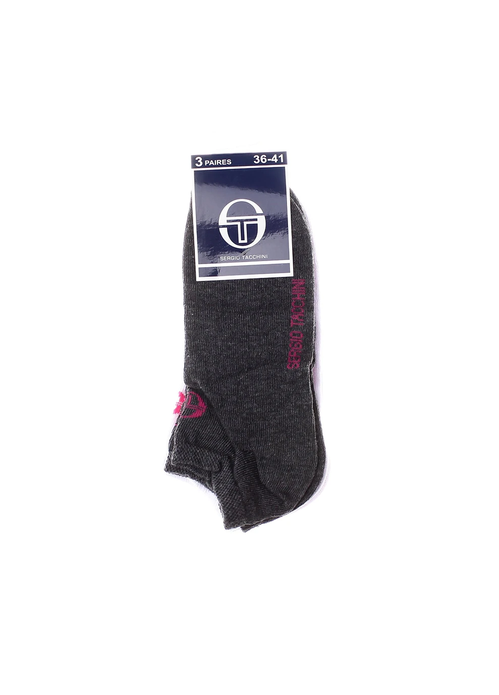 Сірі шкарпетки 3-pack white/gray/pink Sergio Tacchini логотипи (260795275)