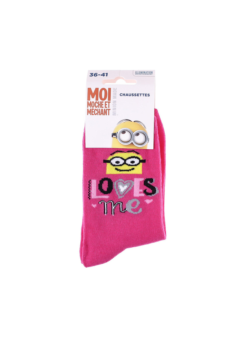Шкарпетки Minion Loves Me 1-pack dark pink Minions (260794431)
