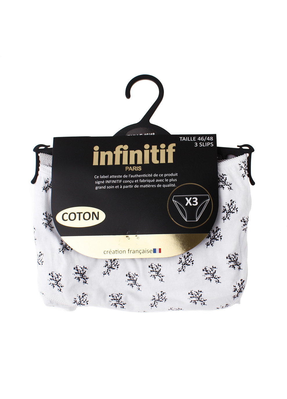 Трусики-слип Sli Slip F 3-pack white/dark gray/black Infinitif (260792853)