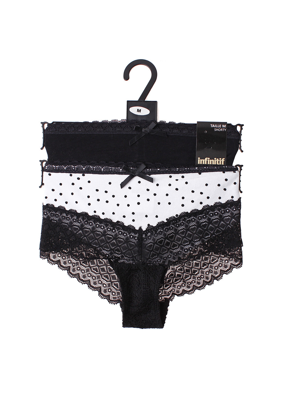 Трусики-шорти ho Short F 2-pack S black/white Infinitif (260792462)