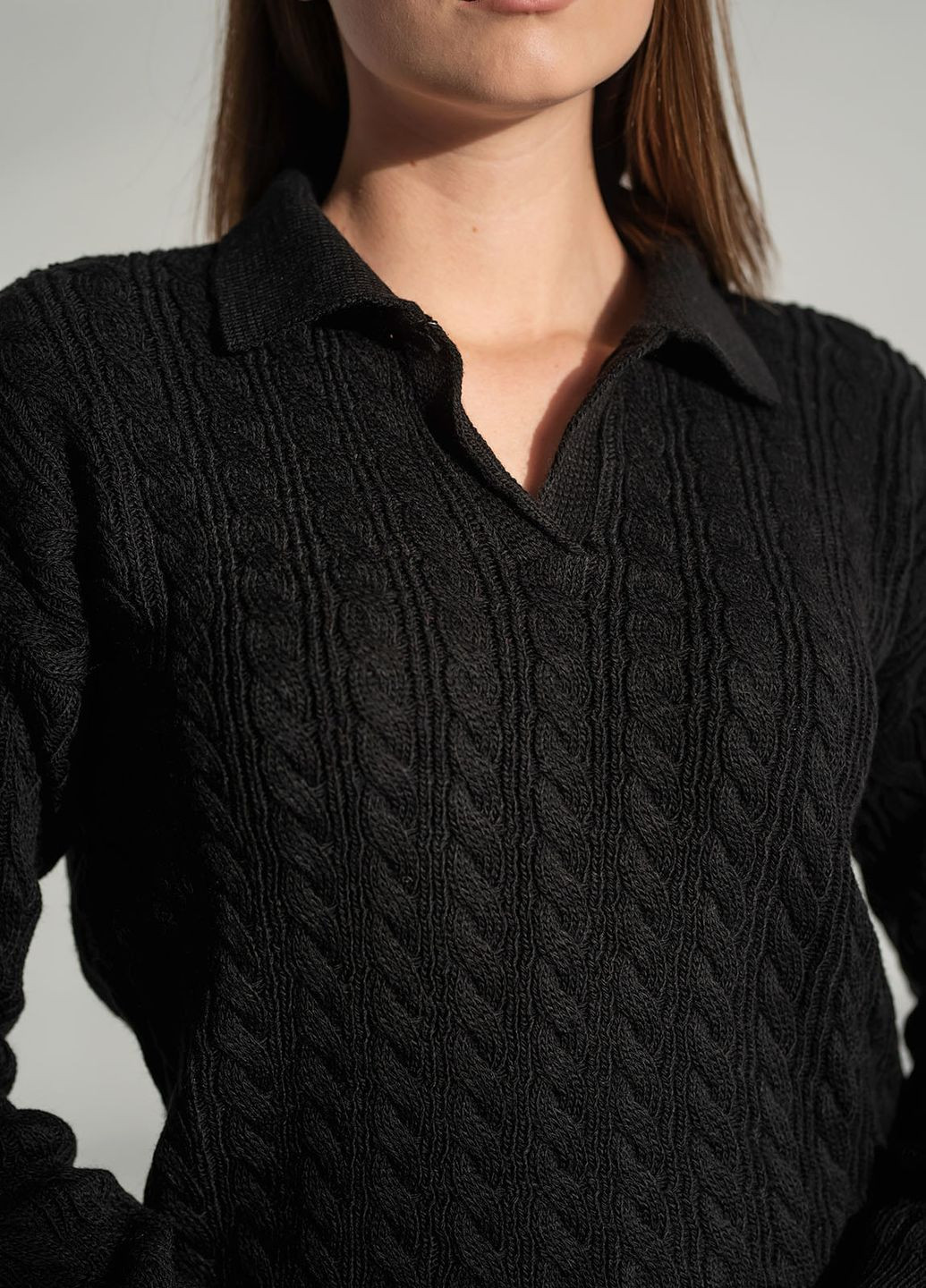 Черный чорний светр поло в'язка марітель Maritel'