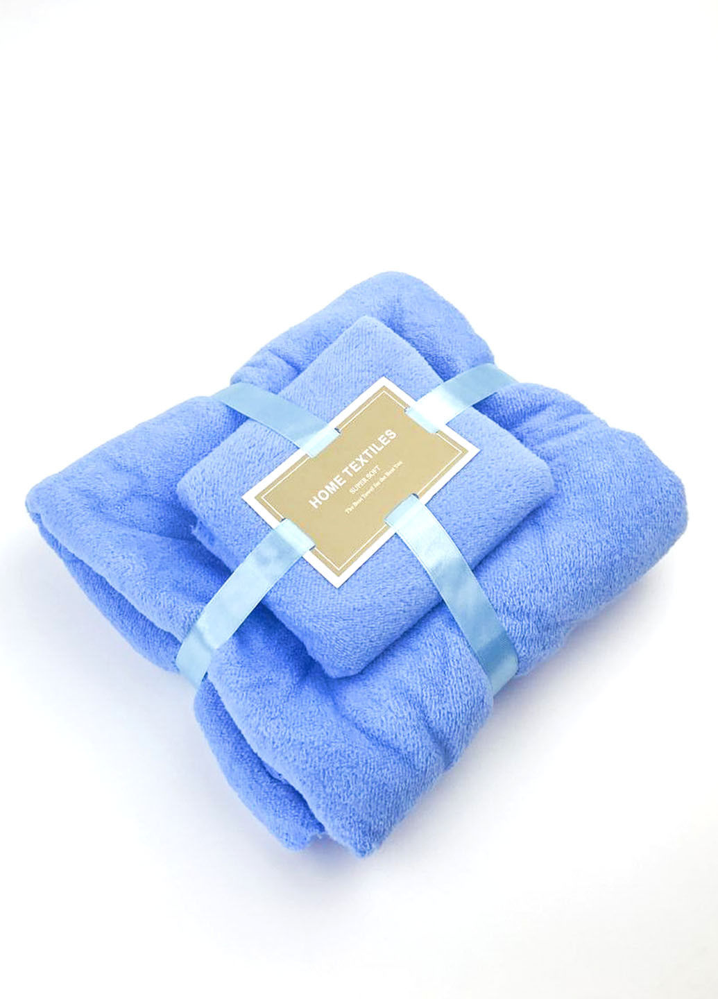 Homedec комплект однотонных полотенец 2 шт., микрофибра однотонный голубой производство - Турция