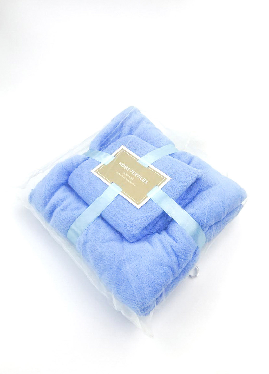 Homedec комплект однотонных полотенец 2 шт., микрофибра однотонный голубой производство - Турция