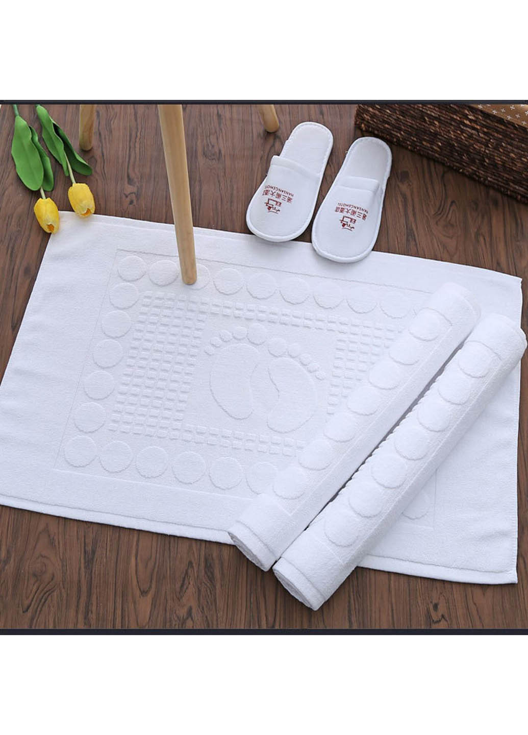 Homedec махровый коврик для ног 50*80 см. однотонный белый производство - Турция