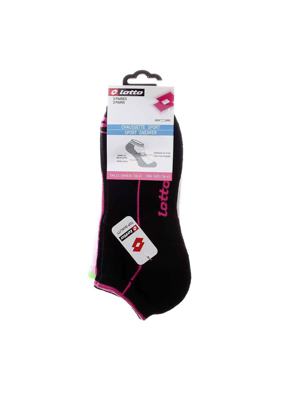 Шкарпетки 3-pack black/pink/white Lotto (260942650)
