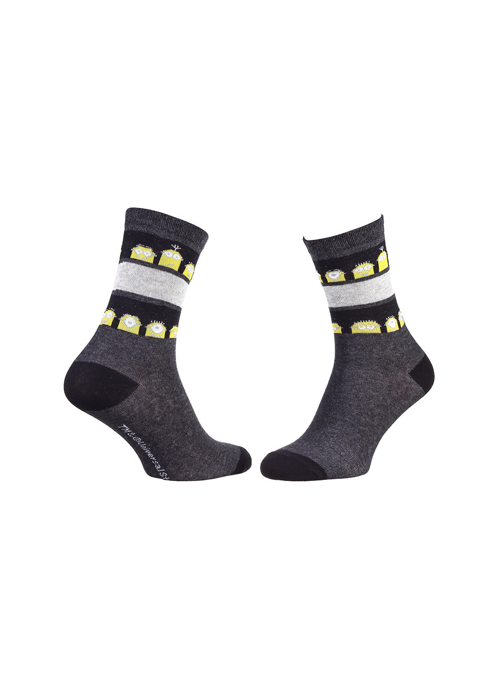 Шкарпетки Stripes On Shaft Minion 1-pack dark gray Minions (260943530)