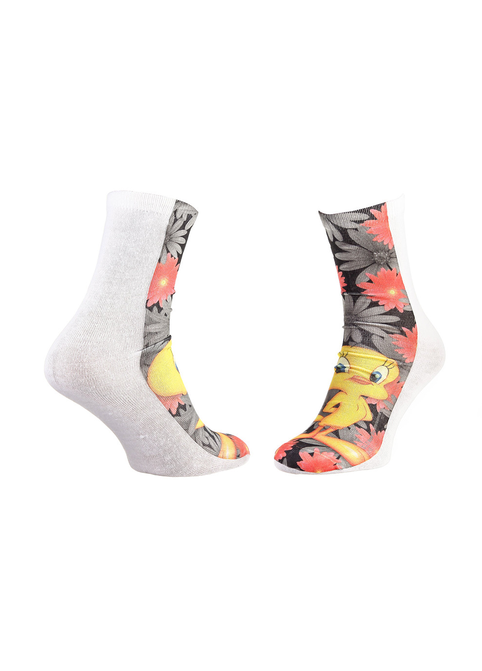 Белые носки tweety fleur 1-pack white/gray Looney Tunes логотипы (260942636)