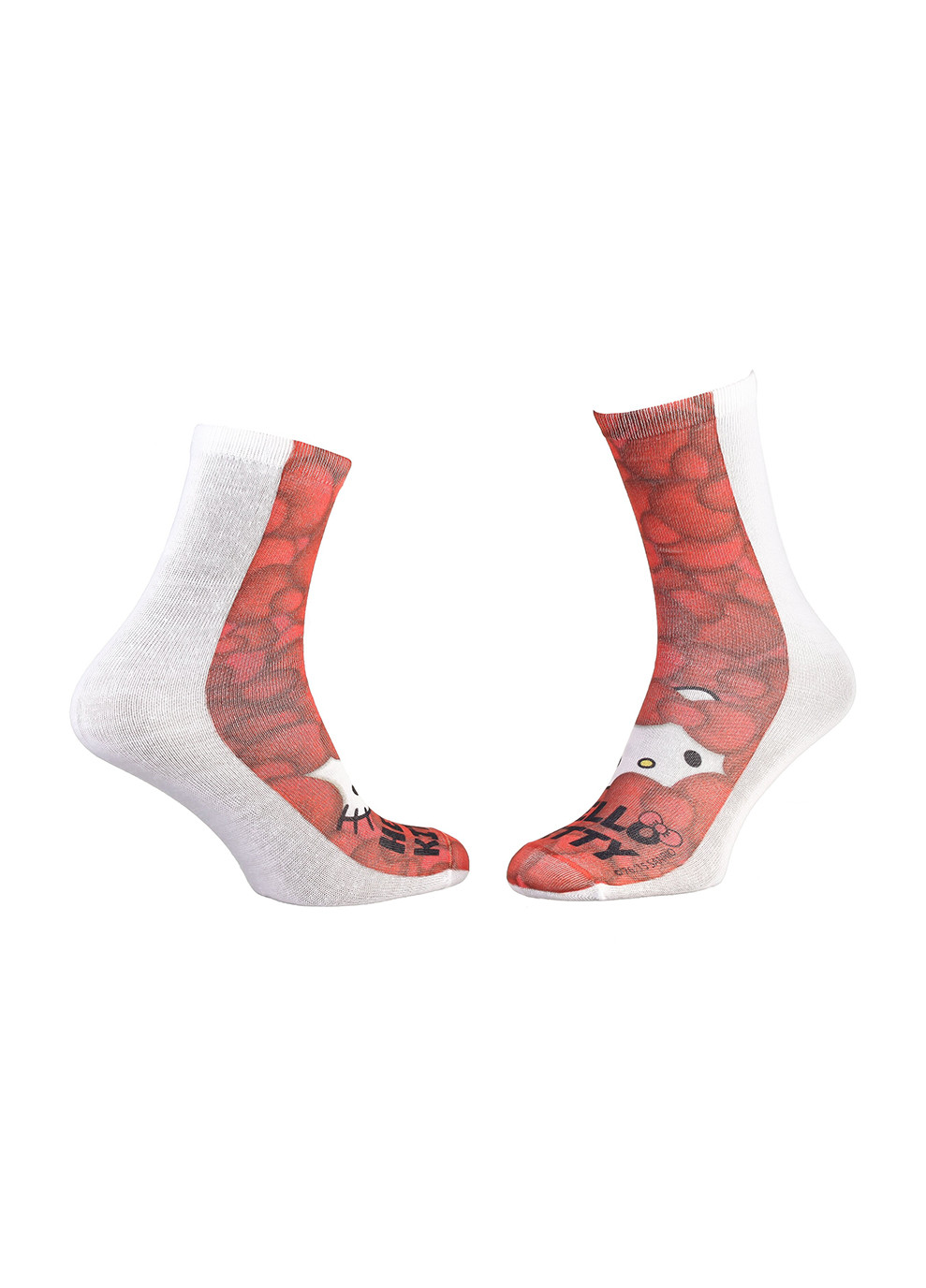 Червоні шкарпетки cachee 1-pack red Hello Kitty логотипи (260943353)
