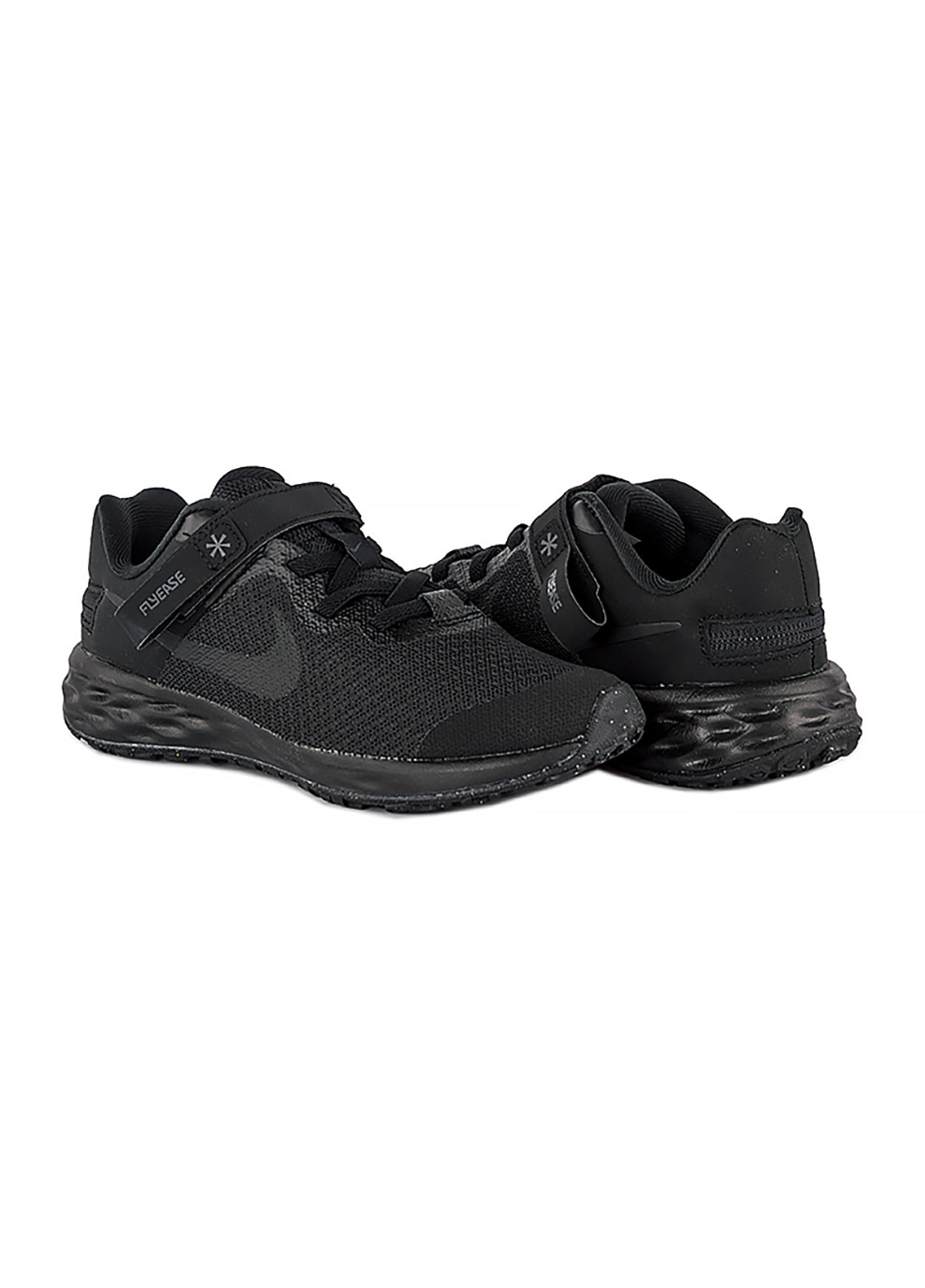 Черные демисезонные детские кроссовки revolution 6 flyease nn (ps) черный Nike
