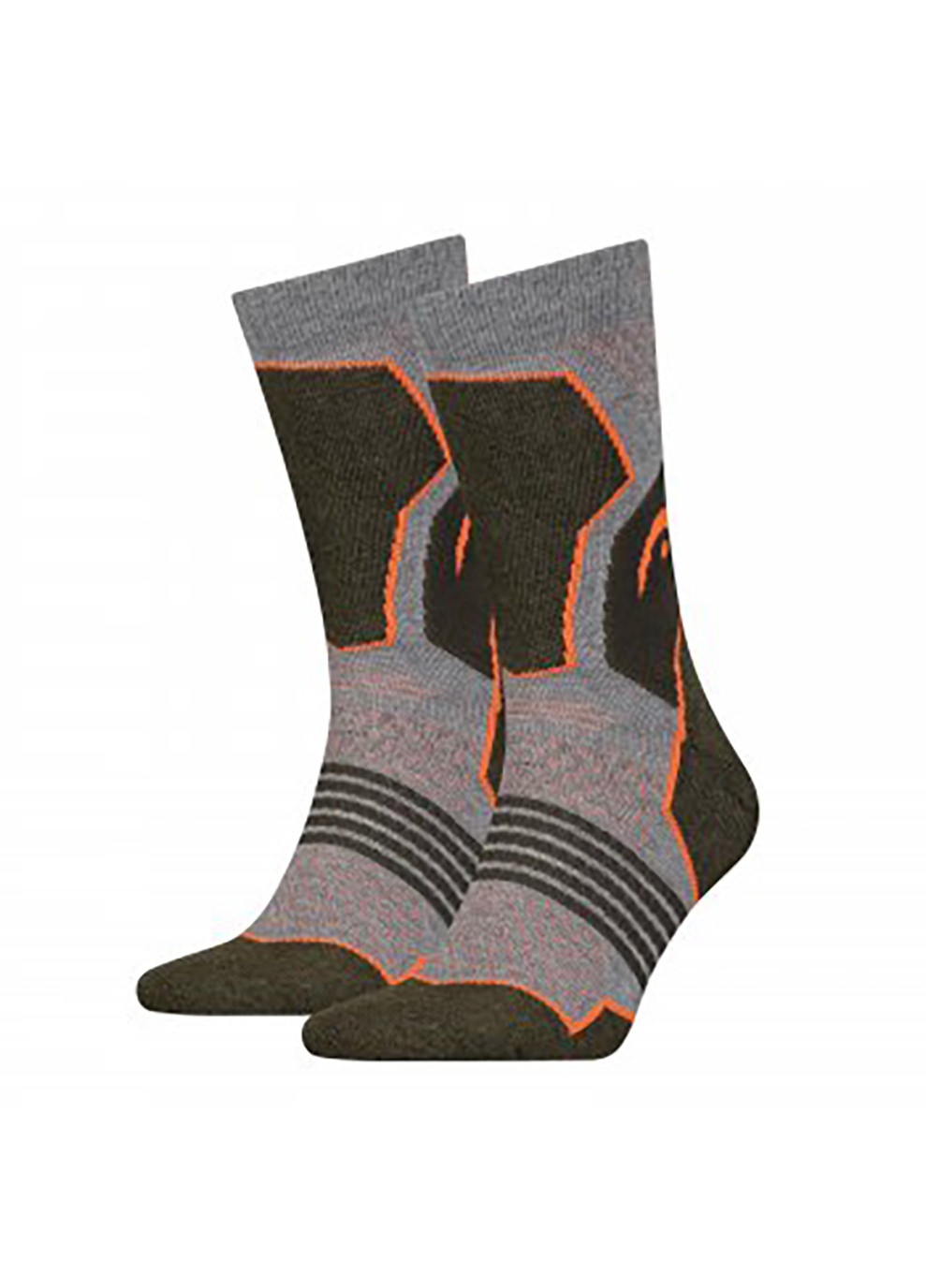 Сірі шкарпетки hiking crew 2p unisex сірий; зелений Head логотипи (260942991)