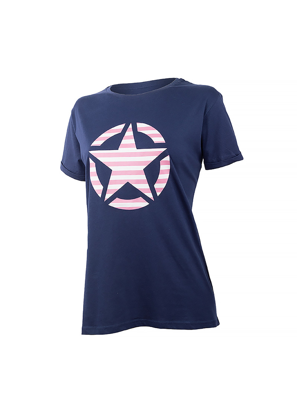 Женская Футболка T-SHIRT OVERSIZE STAR Striped Print Turn Синий Jeep - (260942595)