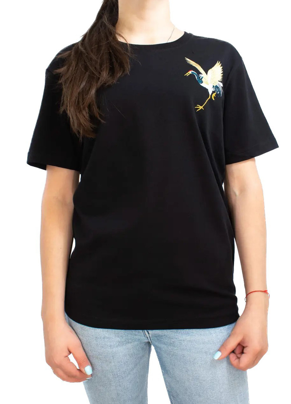 Черная демисезон женская футболка crane black No Brand