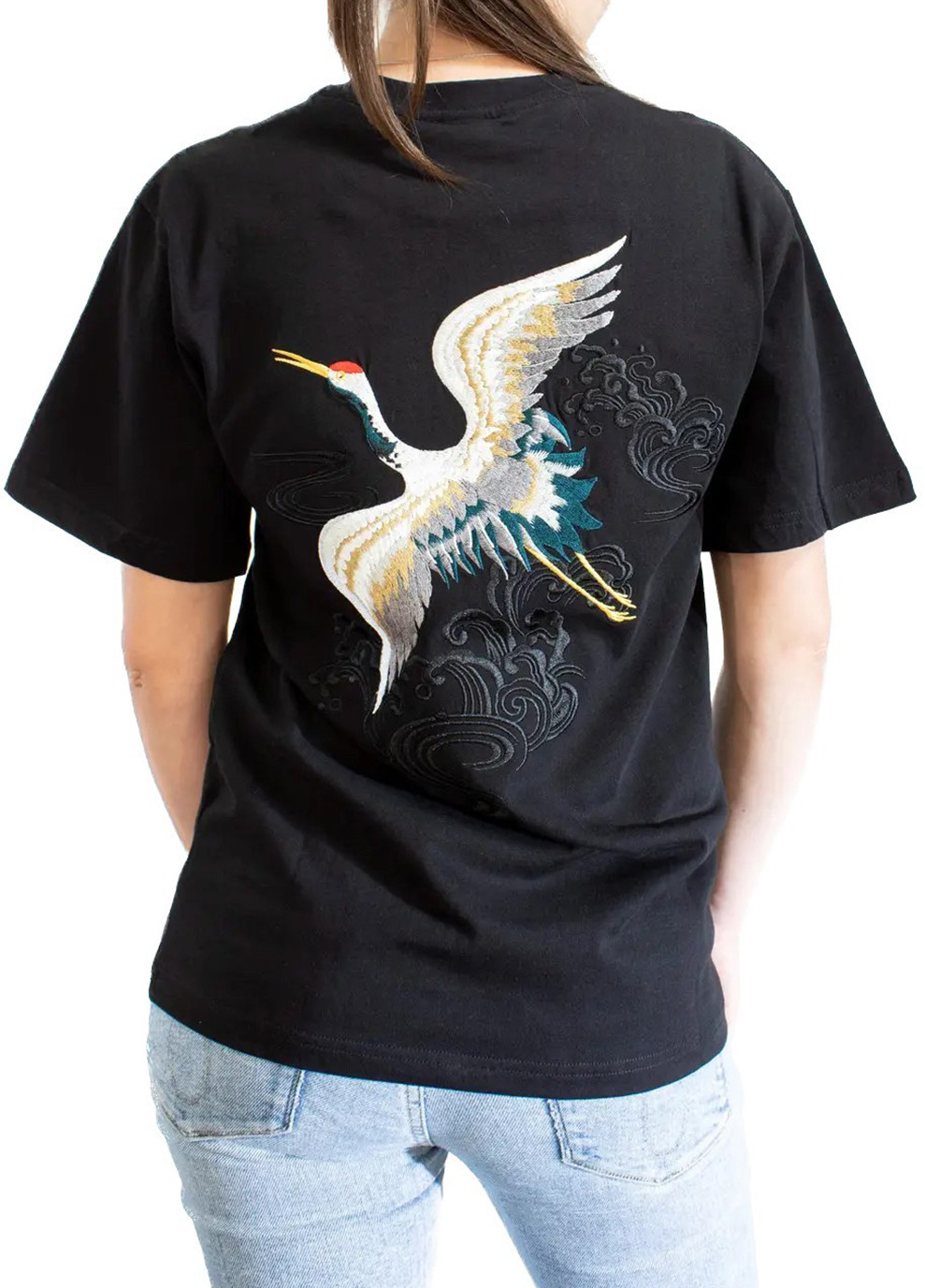 Чорна демісезон жіноча футболка stork black No Brand