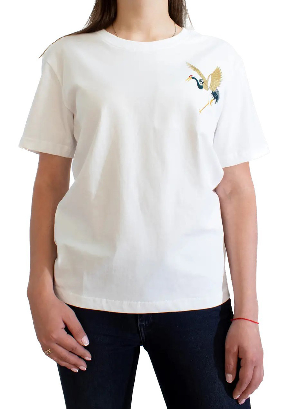 Белая демисезон женская футболка shiny stork white No Brand
