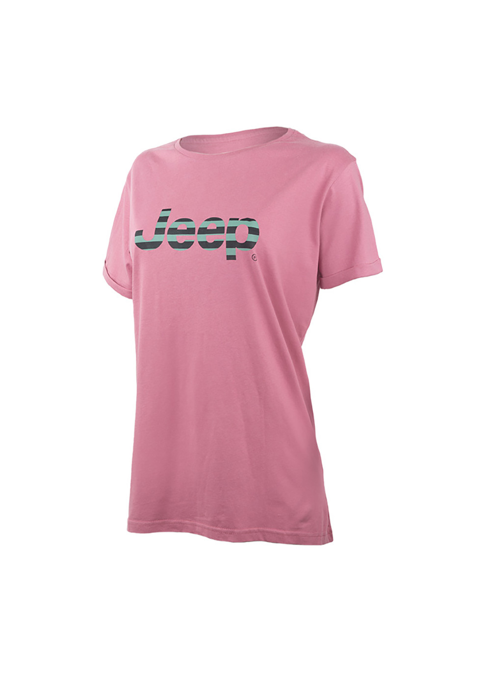 Фиолетовая демисезон женская футболка t-shirt oversize striped print turn фиолетовый Jeep