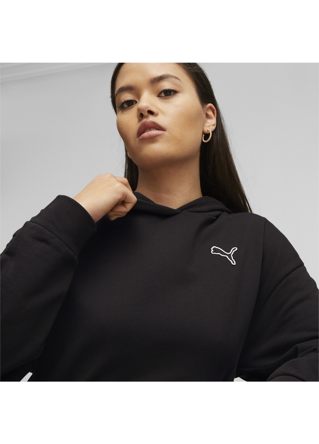 Черная демисезонная худи better essentials women’s hoodie Puma