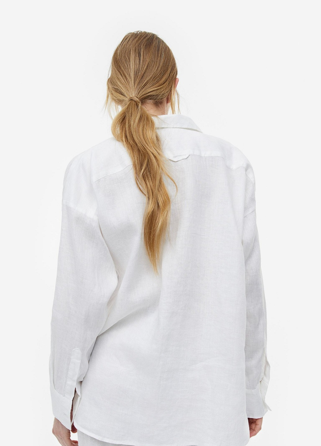 Белая домашний рубашка однотонная H&M