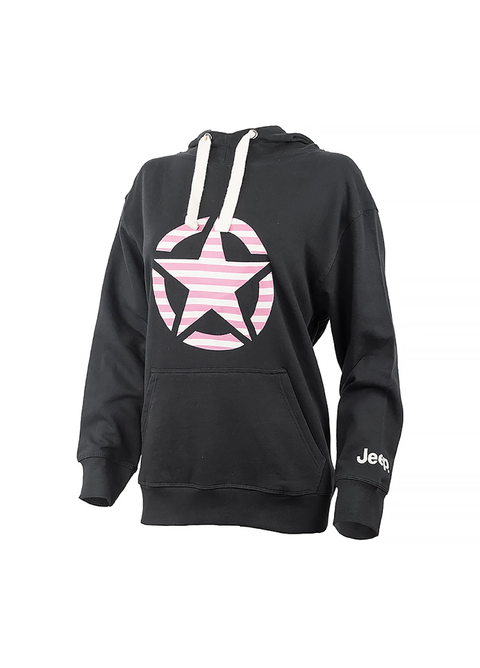 Жіноче Худі HOODED OVERSIZE SWEATSHIRT STAR Striped Print Чорний Jeep (260944466)