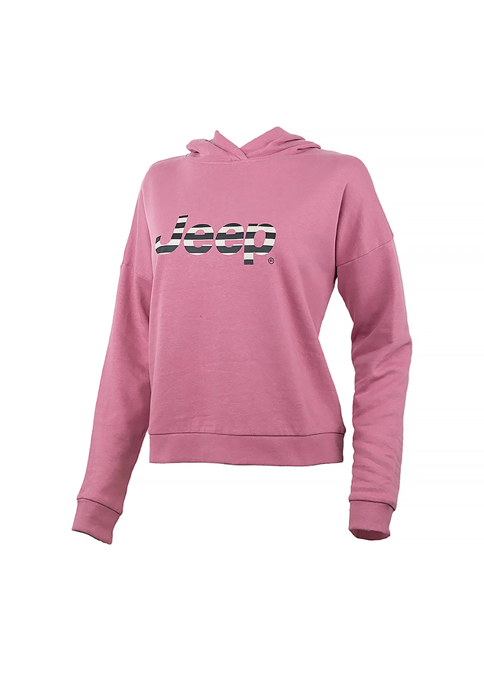 Жіноче Худі HOODED CROPPED SWEATSHIRT Striped Print Фіолетовий Jeep (260944476)