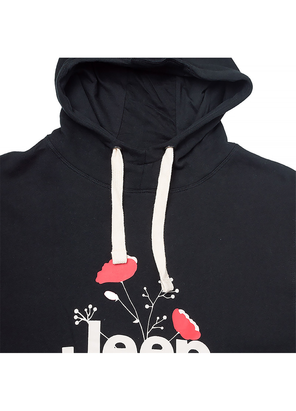 Жіноче Худі HOODED OVERSIZE SWEATSHIRT Botanical Print Чорний Jeep (260944468)