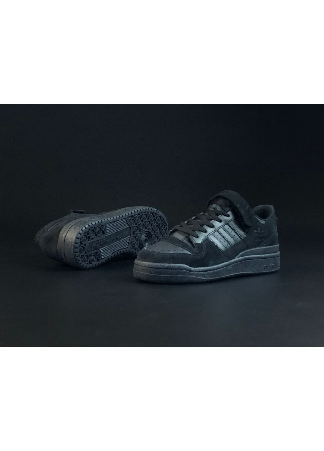 Черные демисезонные мужские кроссовки черные «no name» adidas Forum Low