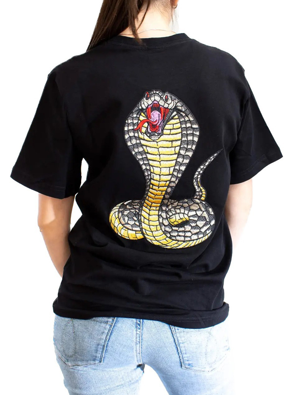 Черная демисезон женская футболка big cobra black No Brand