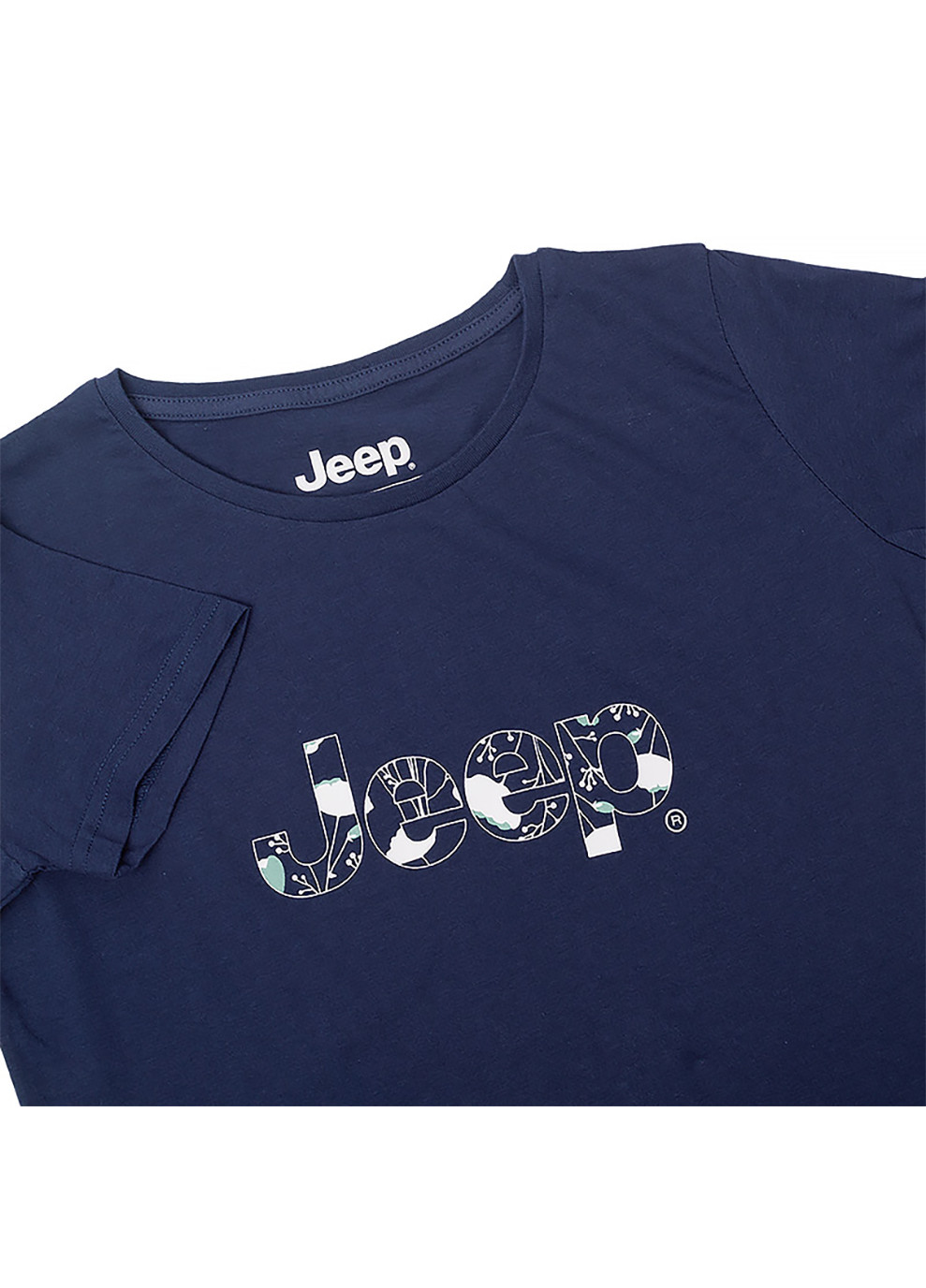 Синяя демисезон женская футболка t-shirt botanical print j22w синий Jeep