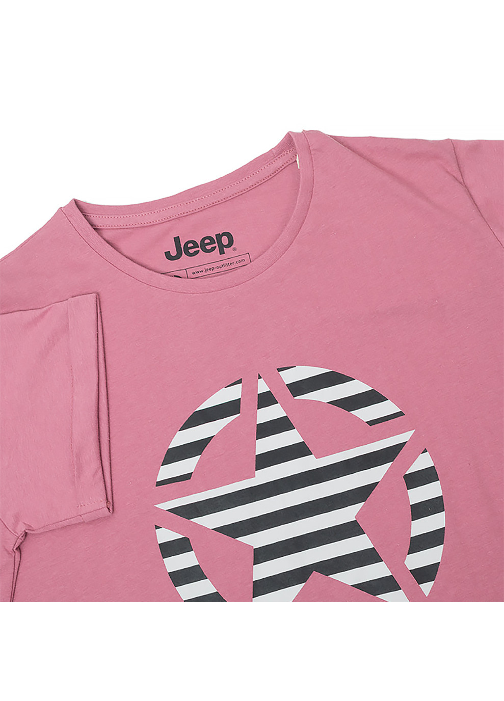 Жіноча Футболка T-SHIRT OVERSIZE STAR Striped Print Turn Фіолетовий Jeep - (260955651)