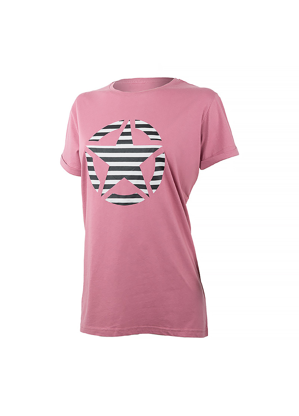 Жіноча Футболка T-SHIRT OVERSIZE STAR Striped Print Turn Фіолетовий Jeep - (260955651)