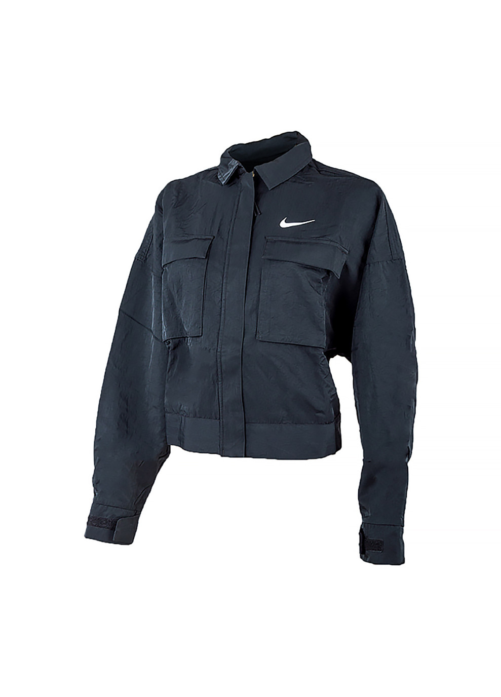 Черная демисезонная женская куртка essntl wvn jkt field черный Nike