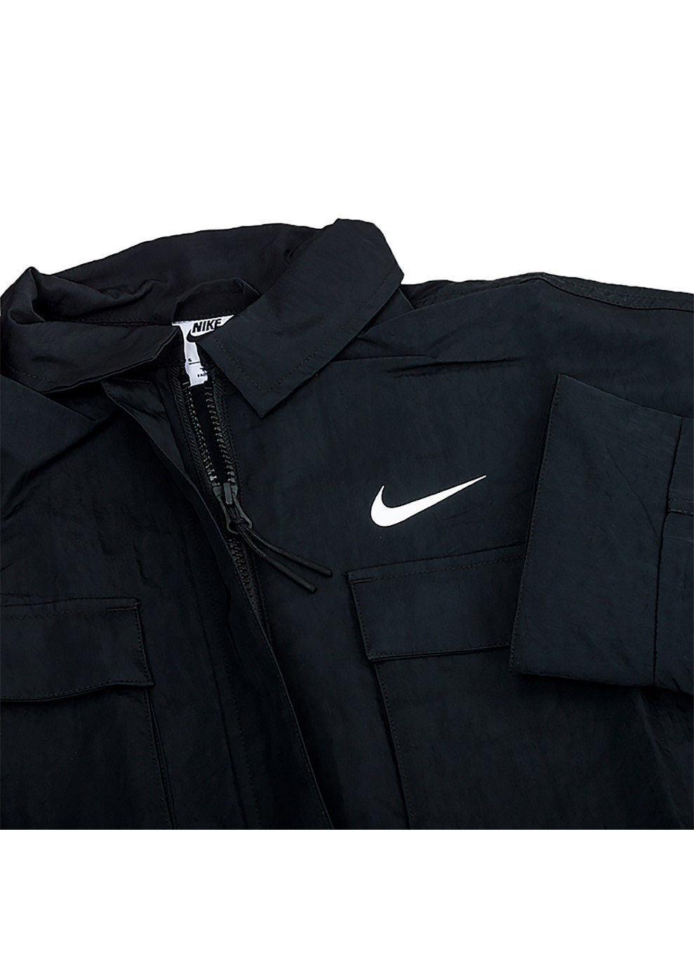 Черная демисезонная женская куртка essntl wvn jkt field черный Nike