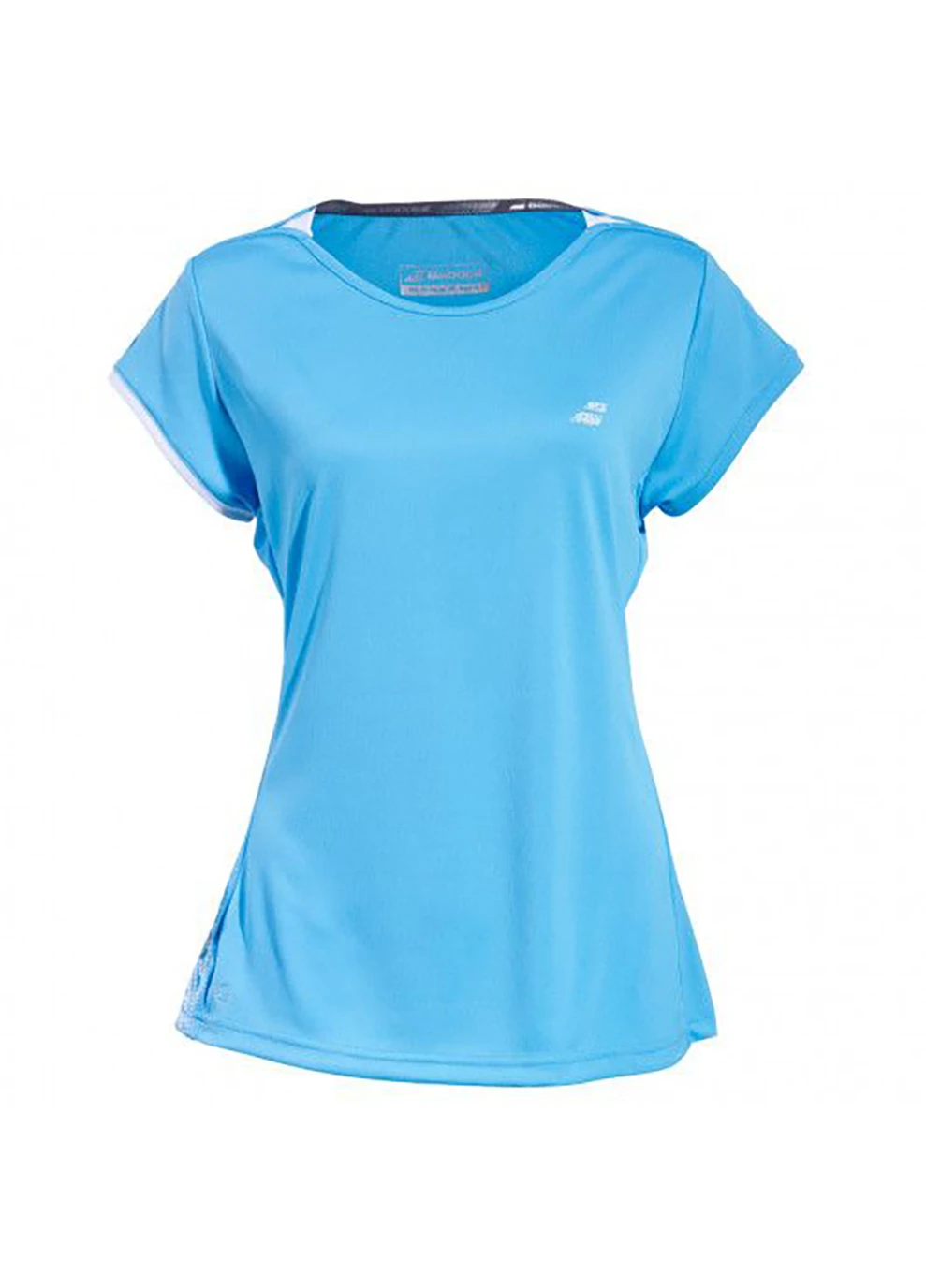 Синяя женская футболка-поло жен. perf cap sleeve top twiling blue Babolat с логотипом
