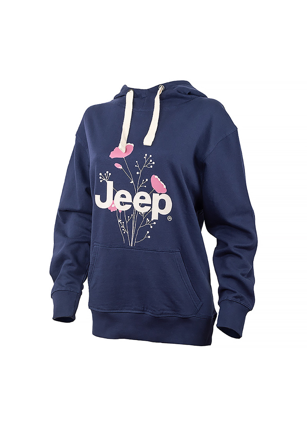 Жіноче Худі HOODED OVERSIZE SWEATSHIRT Botanical Print Синій Jeep (260956109)