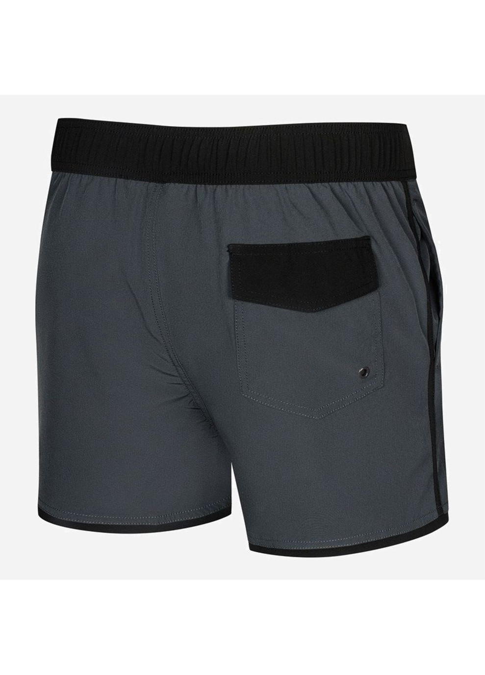 Мужские серые спортивные пляжные шорты axel 337-37 темно-серый/черный Aqua Speed