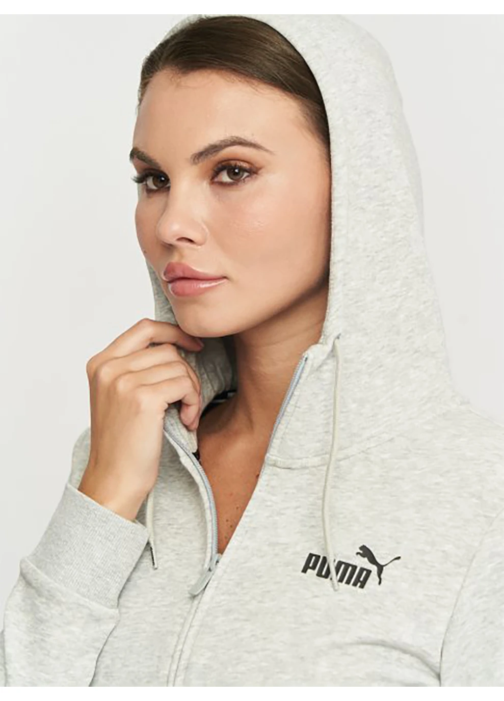 Толстовка Ess Full-Zip Hoodie Light Gray Heather Серый Puma (260955958)