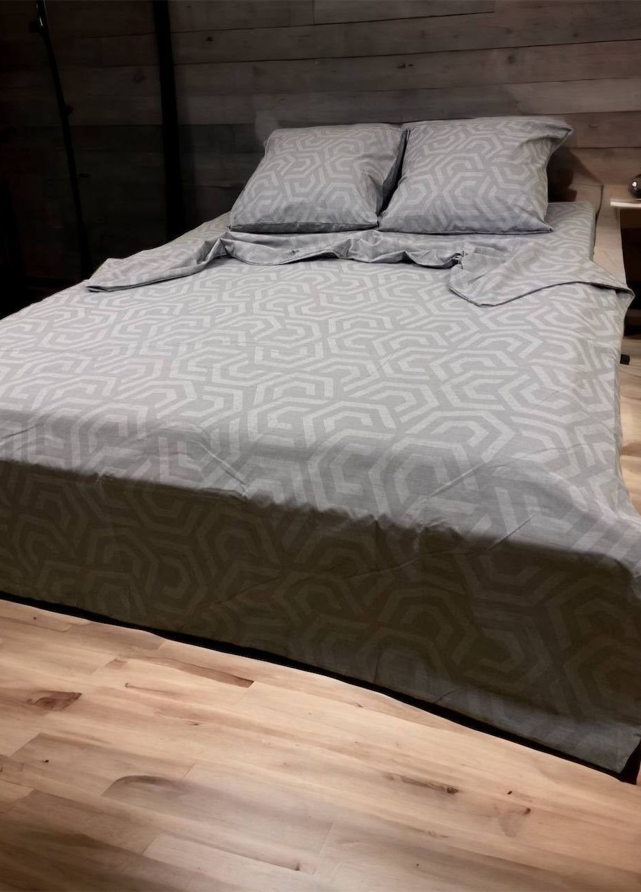 Комплект постельного белья Гексагон серый двуспальный 215 х 180 см No Brand (261027504)