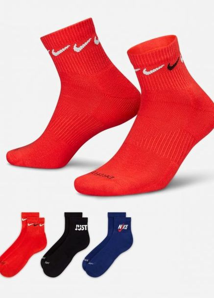 Носки U NK EVERYDAY PLUS CUSH ANKLE черный, синий, красный Мужские 34-38 Nike (261766624)