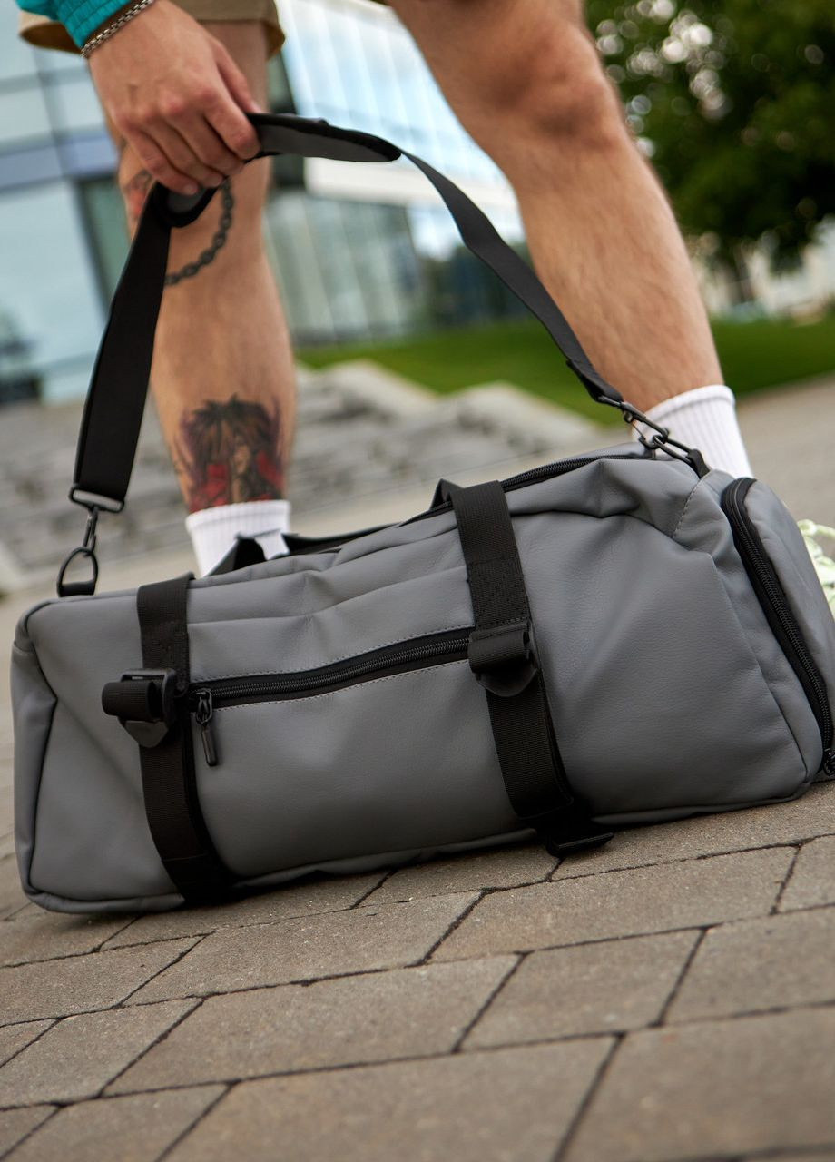 Cпортивна сумка унісекск через плече на 30л в сірому кольорі No Brand сумка iron (261326418)