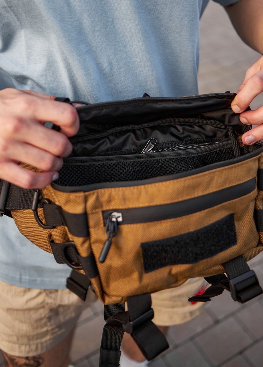 Тактическая бананка, поясная сумка цвет камуфляжный койот с карабином No Brand coyote tt (261326433)