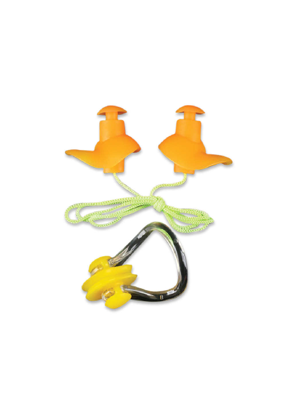 Комплект ерго беруш для плавання на мотузці та затискач для носа, універсальні, захист для вух, Leacco No Brand (261764746)