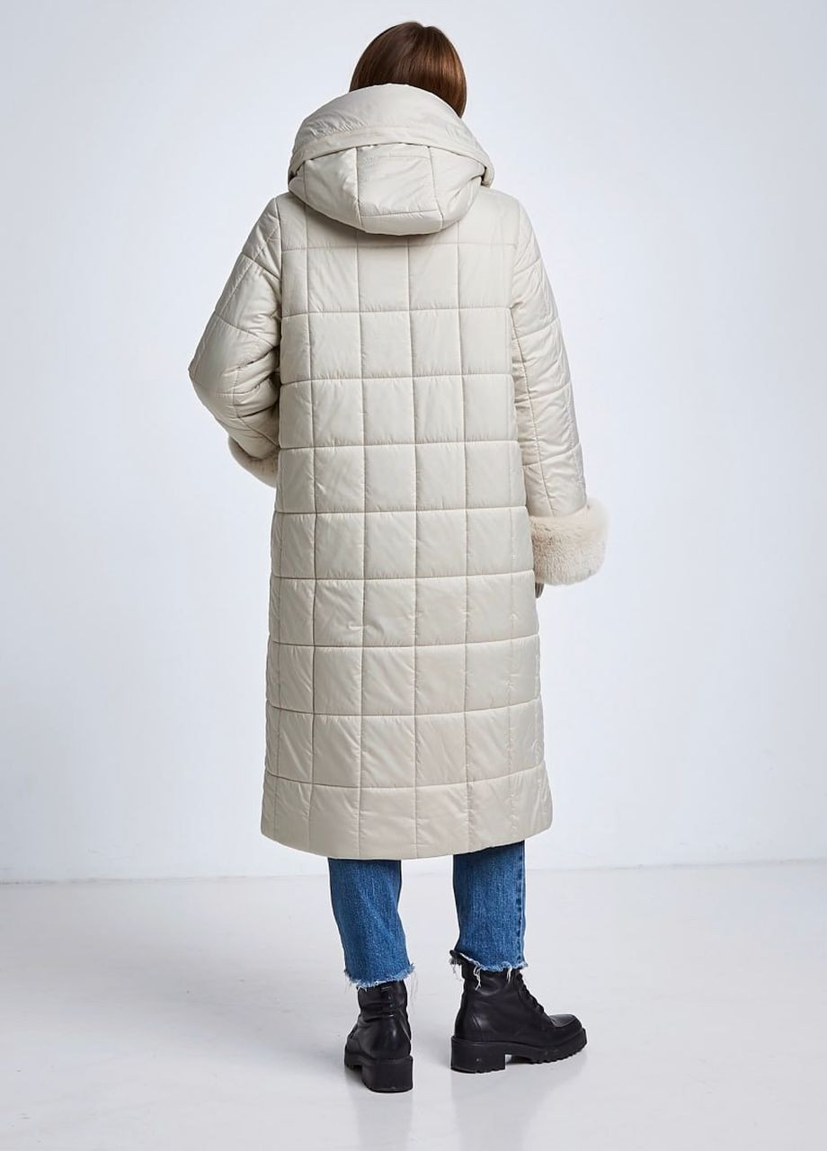Перлова зимня пальто на верблюжій шерсті duvetti перлинний Lora