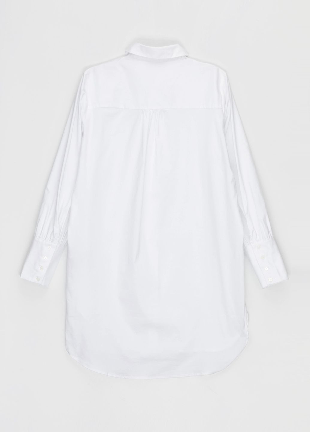 Белая повседневный рубашка однотонная No Brand