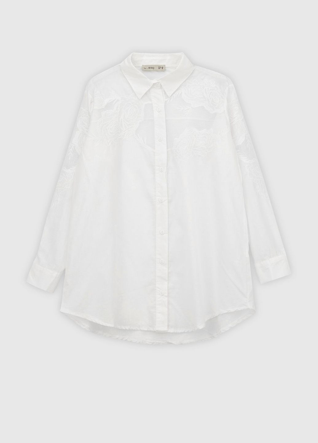 Белая повседневный рубашка однотонная ES-Q