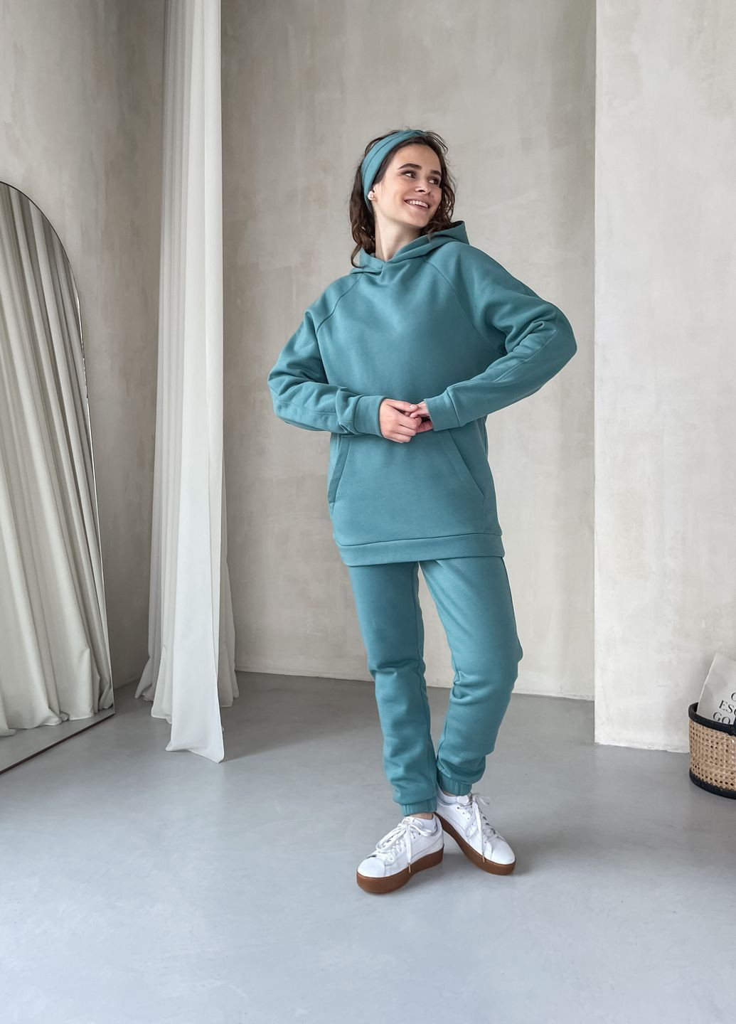 Теплий спортивний костюм на флісі бірюзового кольору 100000176 Merlini Лекко (261241339)