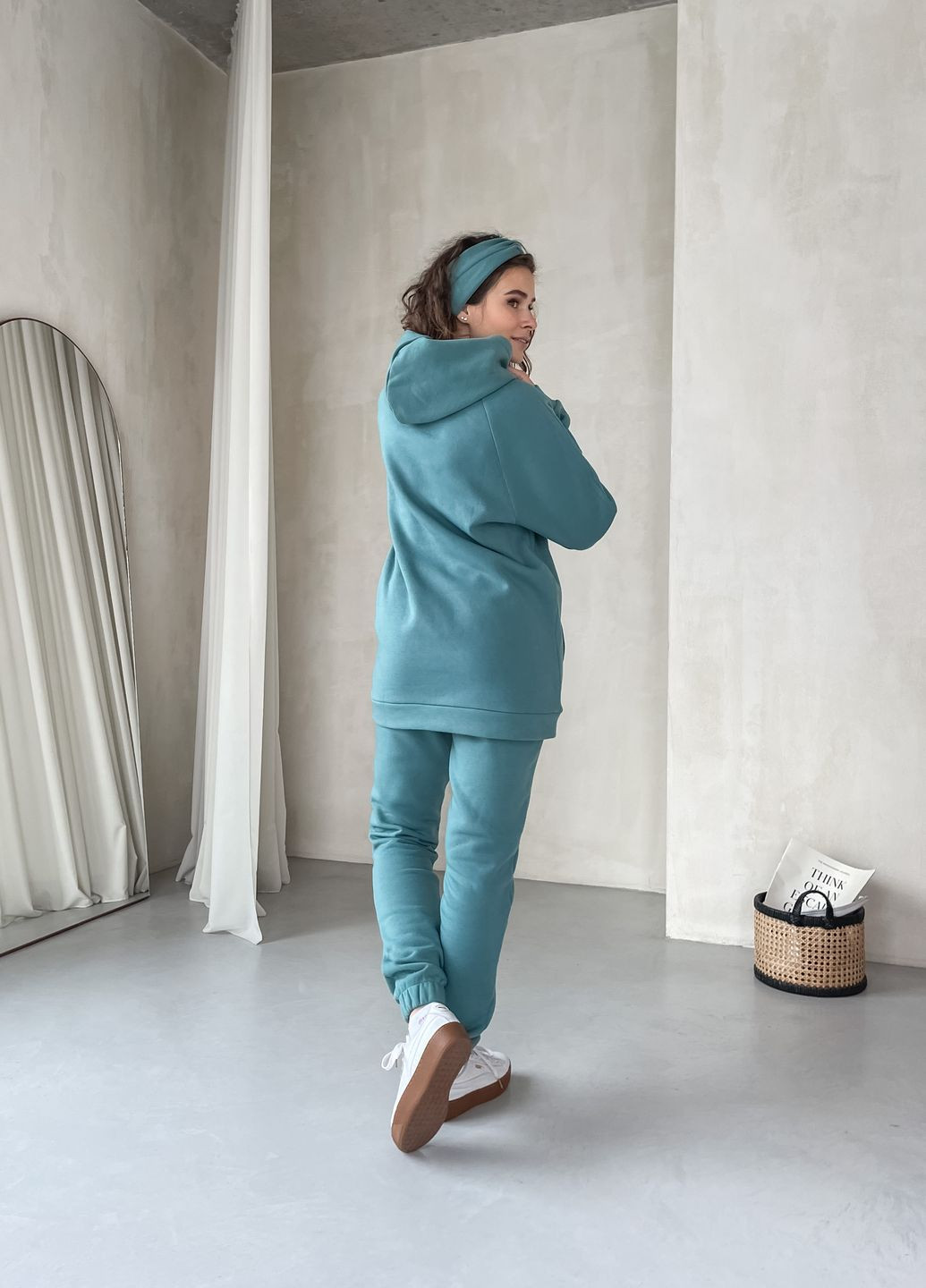 Теплий спортивний костюм на флісі бірюзового кольору 100000176 Merlini Лекко (261241339)