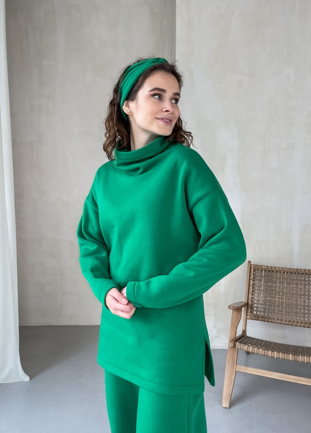 Теплий костюм на флісі зеленого кольору 100000205 Merlini Марсала (261241282)