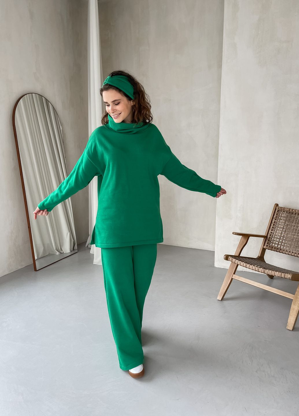 Теплий костюм на флісі зеленого кольору 100000205 Merlini Марсала (261241282)