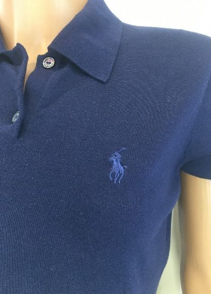 Темно-синяя женская футболка-футболка поло Ralph Lauren однотонная